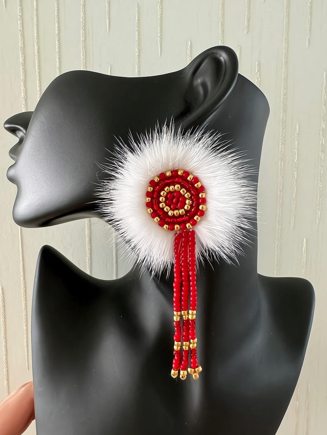 The Ewenki Sunflower Earrings – Handcrafted Mink Fur with Customizable Design