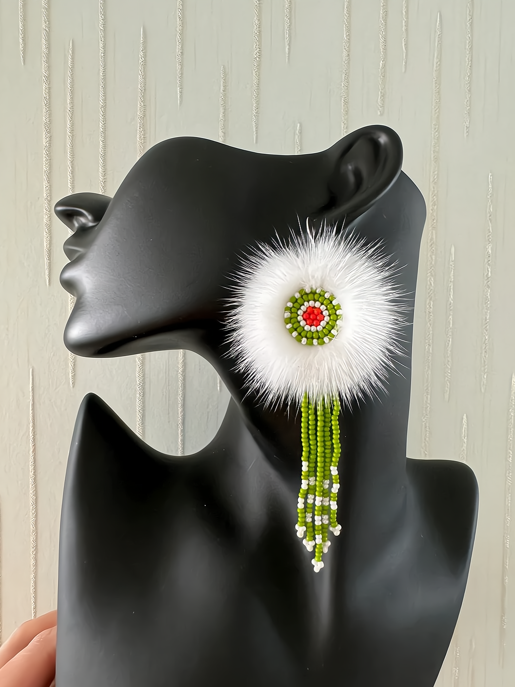 The Ewenki Sunflower Earrings – Handcrafted Mink Fur with Customizable Design