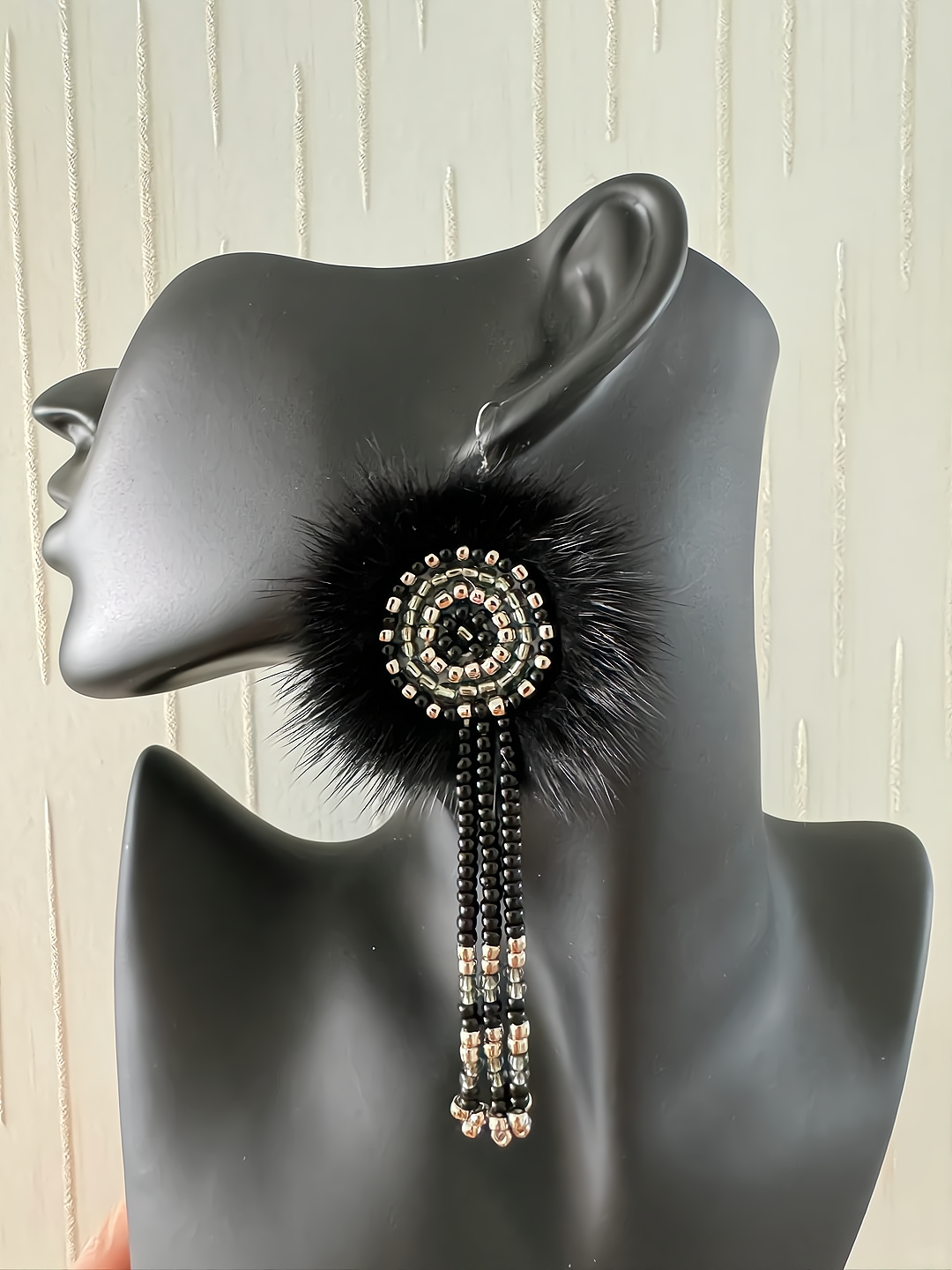 The Ewenki Sunflower Earrings – Handcrafted Mink Fur with Customizable Design