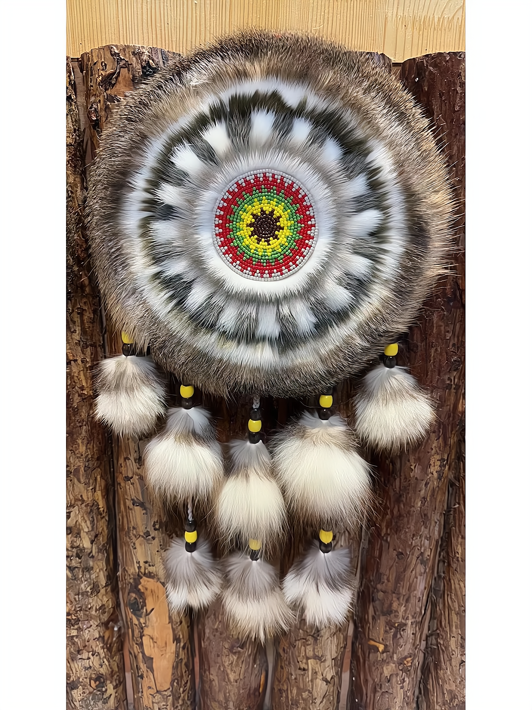 The Ewenki Sunflower Wall Art – Handcrafted Mink Fur with Customizable Design
