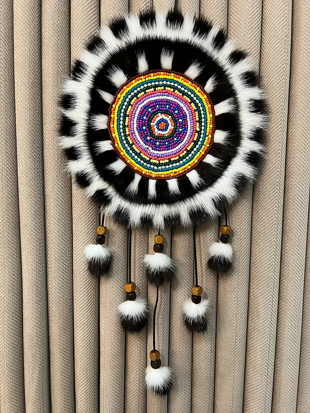 The Ewenki Sunflower Wall Art – Handcrafted Mink Fur with Customizable Design