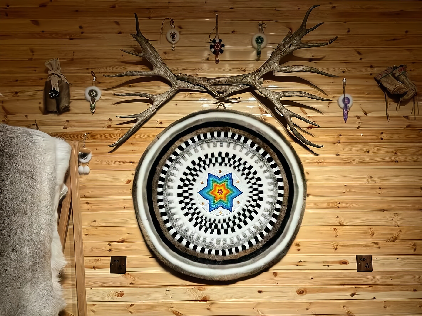 The Ewenki Sunflower Wall Art – Handcrafted Mink Fur with Customizable Design