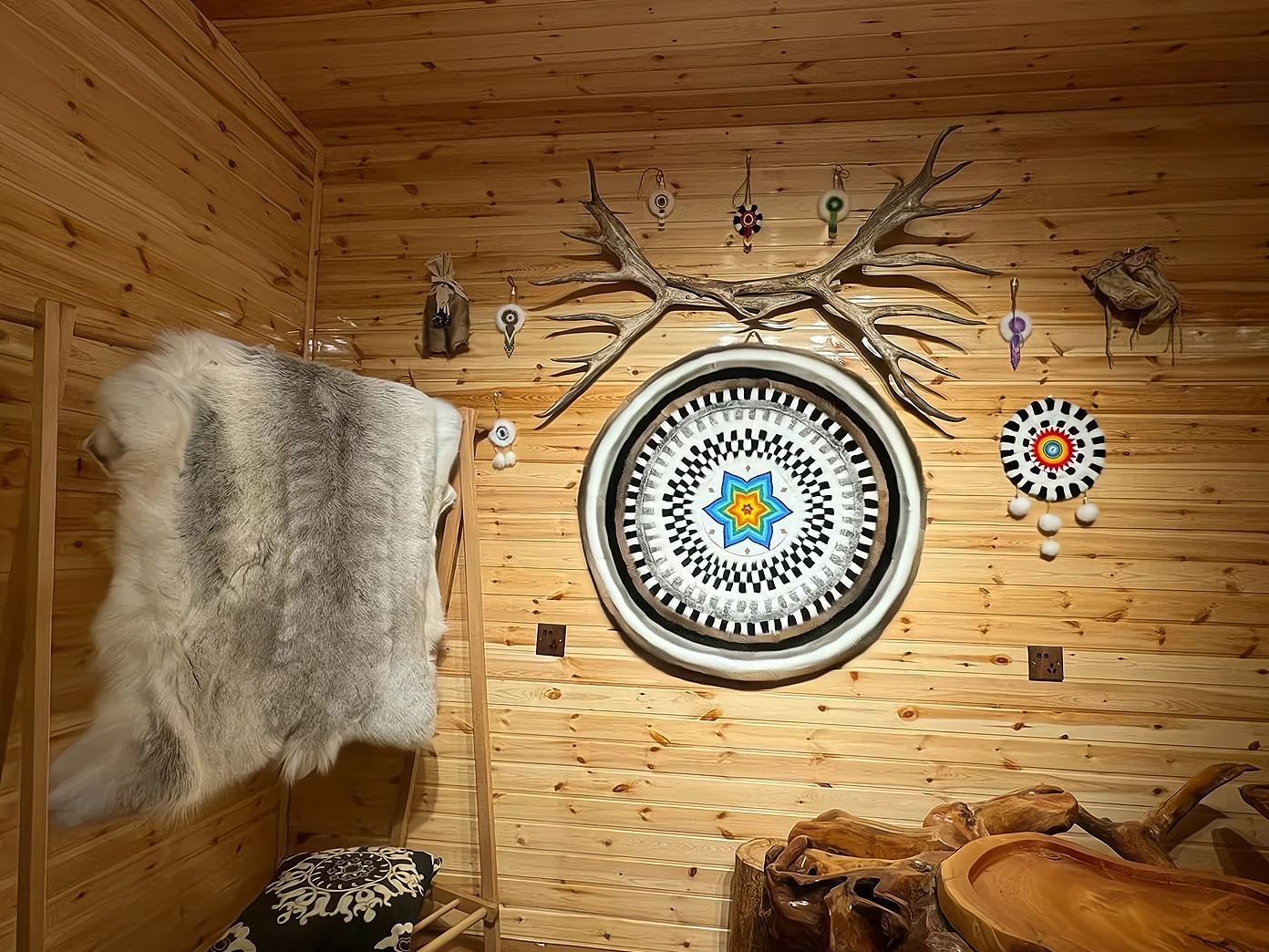 The Ewenki Sunflower Wall Art – Handcrafted Mink Fur with Customizable Design