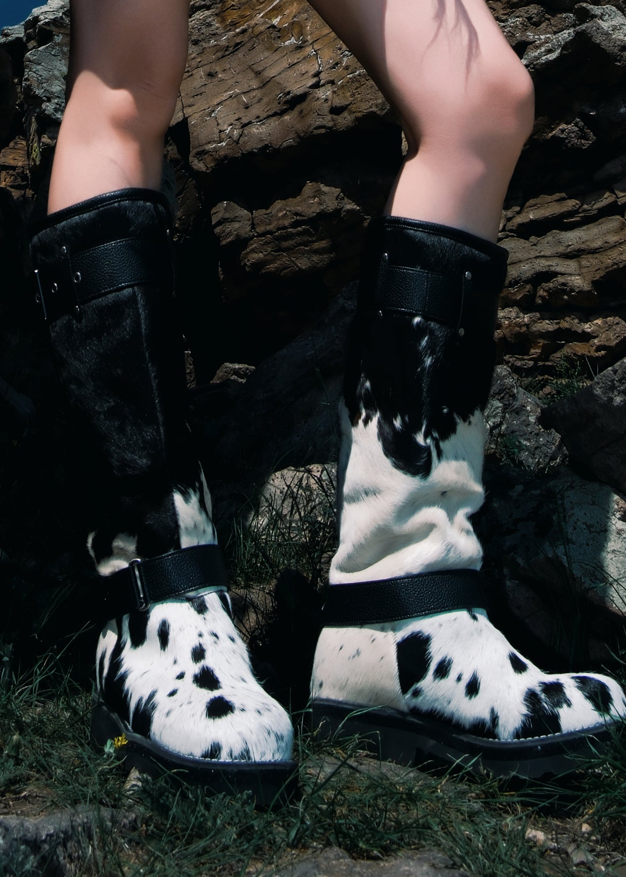 The Black Stallion Cowhide Boots