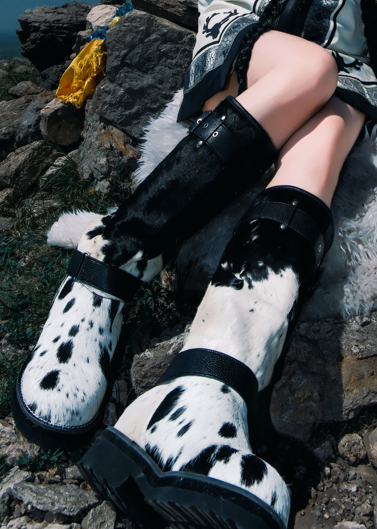 The Black Stallion Cowhide Boots