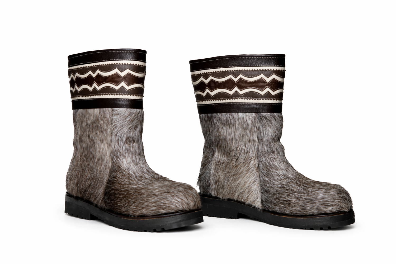 MOGSki handcrafted natural fur boots for men, luxury Mongolian winter footwear collection