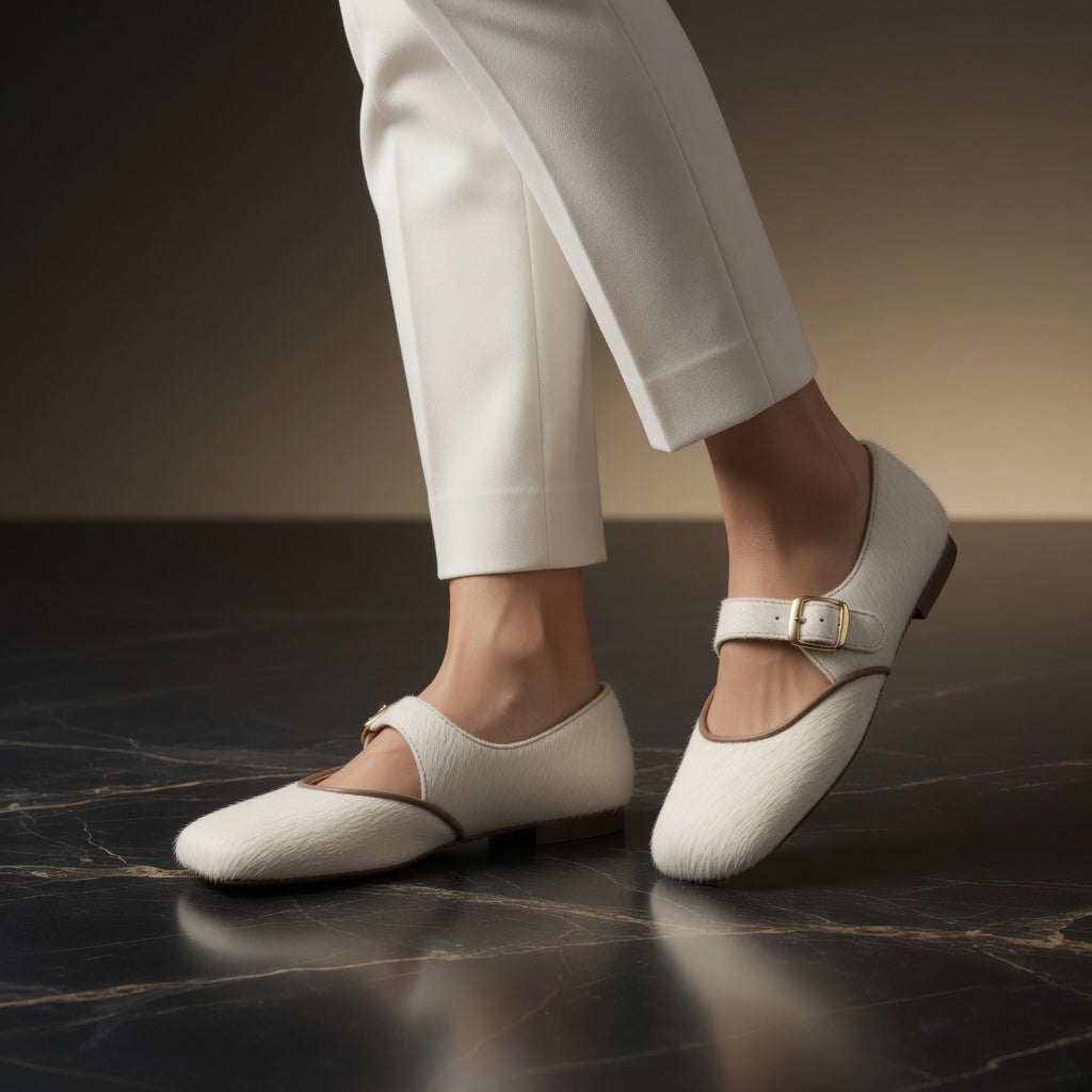 MOGSki IVORY CALF HAIR MARY JANE