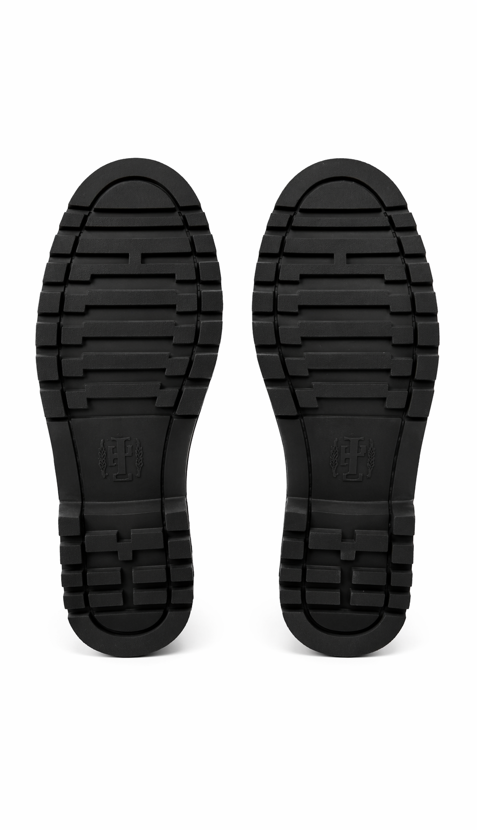 MOGSki luxury boot soles with embossed brand emblem, anti-slip winter outsole, handcrafted Mongolian footwear detail