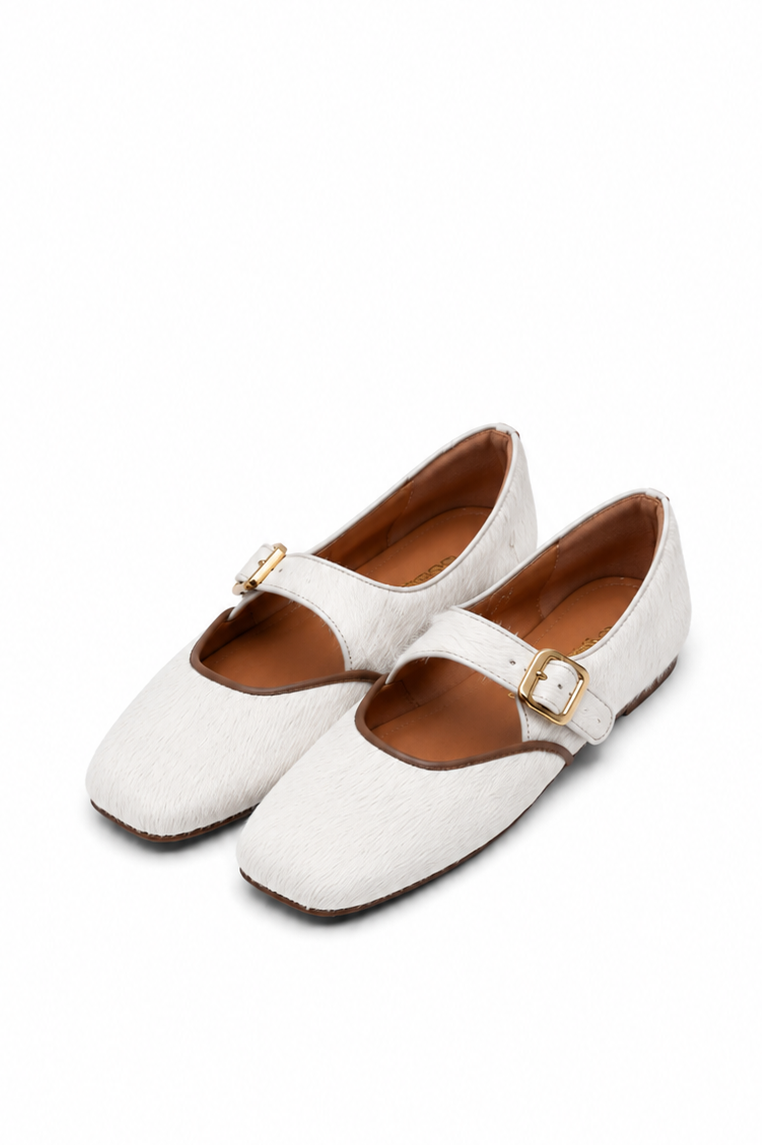 MOGSki IVORY CALF HAIR MARY JANE