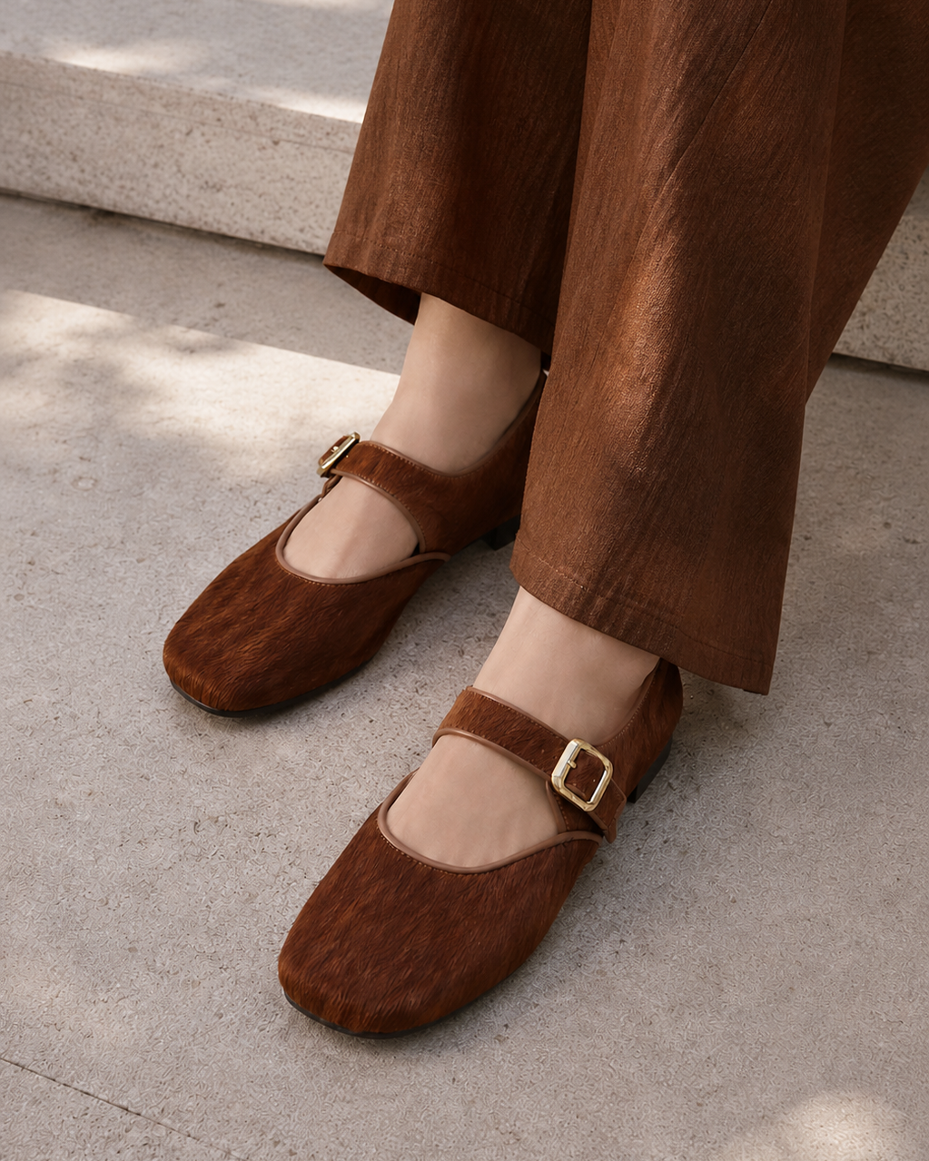 MOGSki CHESTNUT CALF HAIR MARY JANE