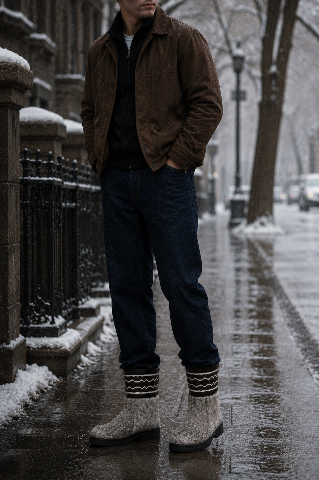 MOGSki STEPPE GREY CALF HAIR SNOW BOOT