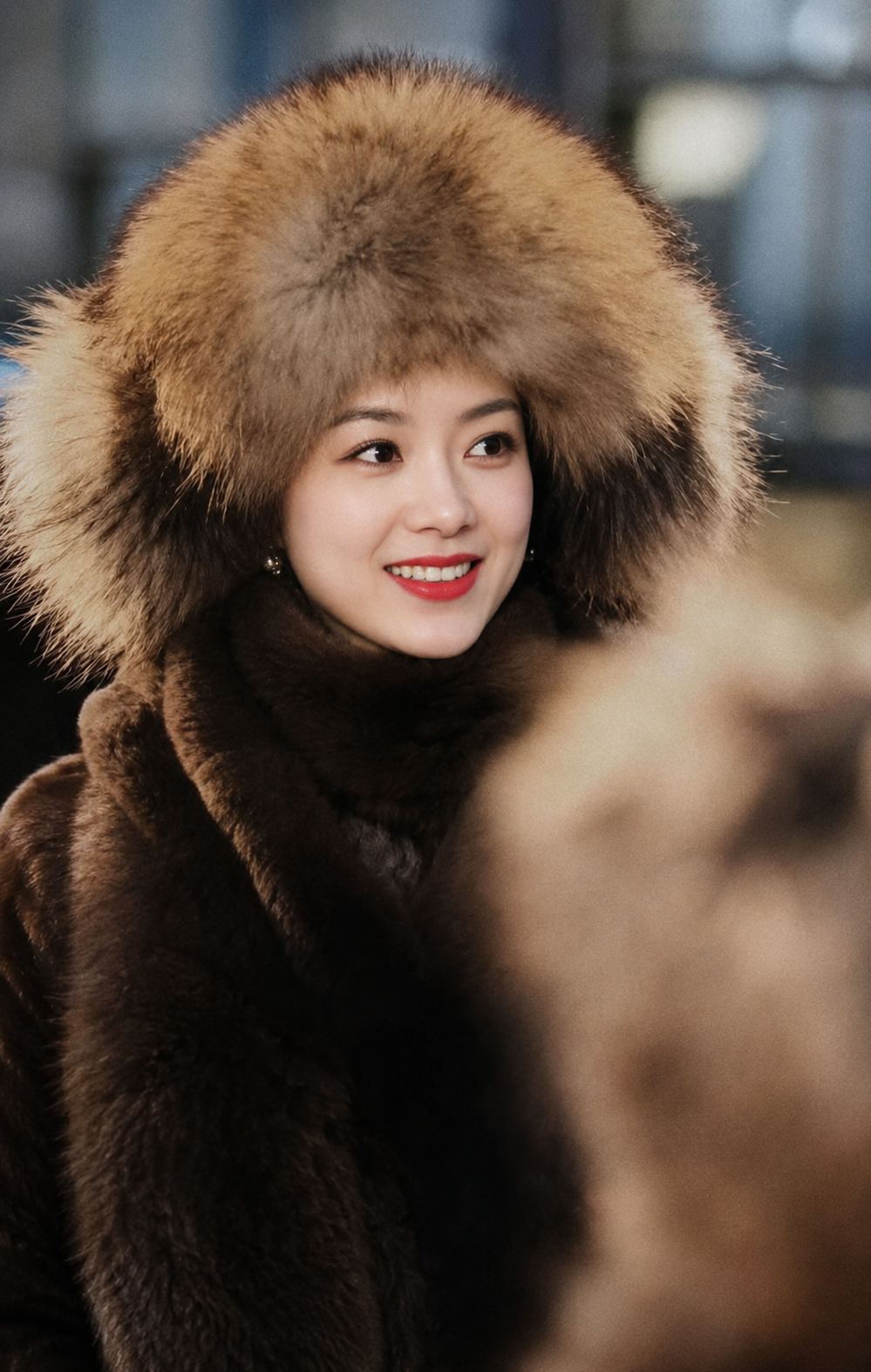 MOGSki GOLDEN RACCOON FUR TRAPPER HAT