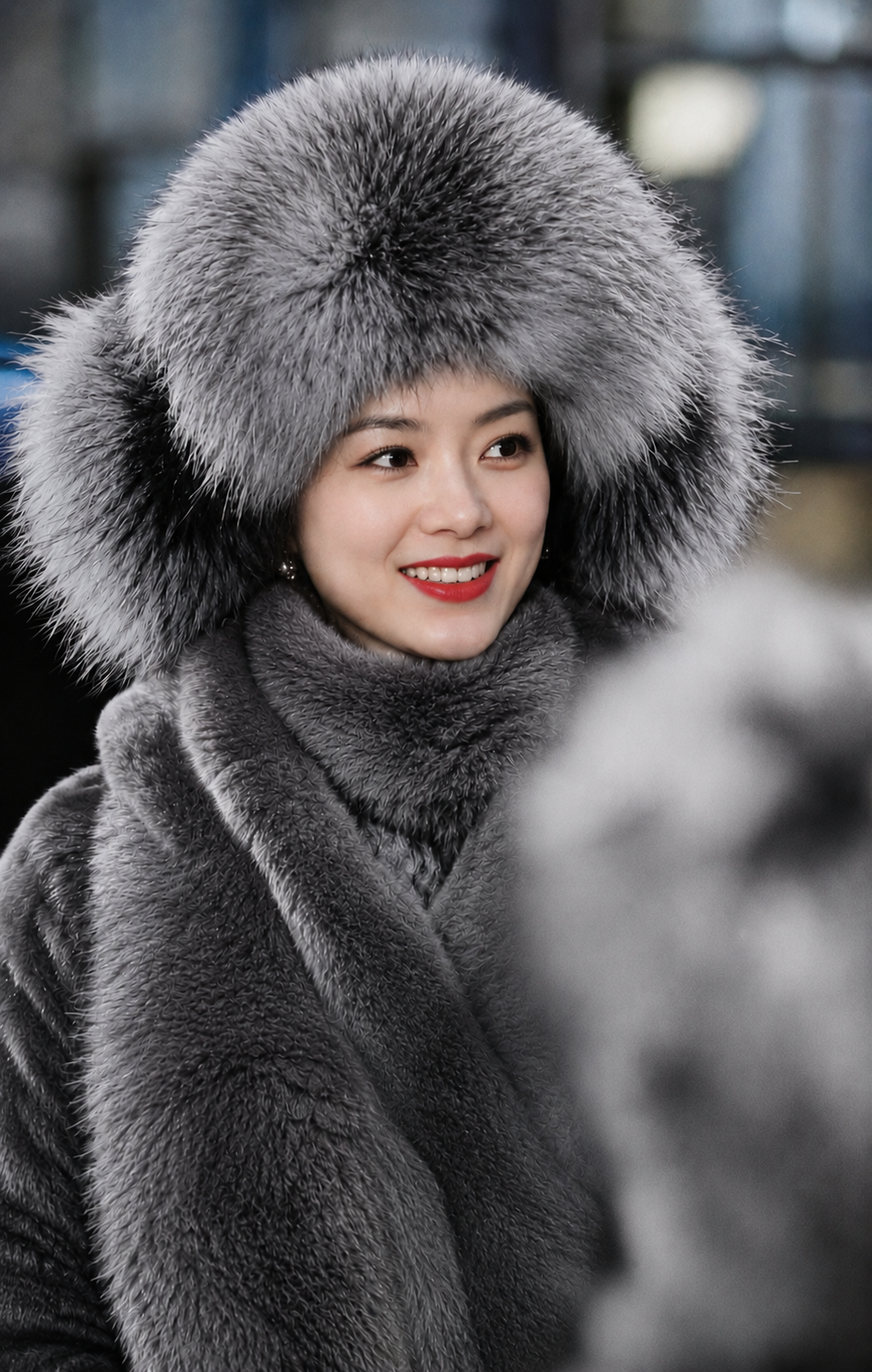 MOGSki SILVER FOX FUR TRAPPER HAT