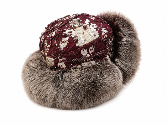 MOGSki FOX FUR BEADED HAT