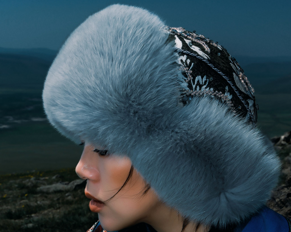 MOGSki Natural Fox Fur Beaded Hat — view 2