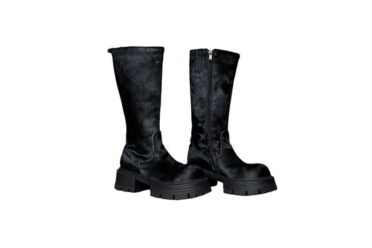 MOGSki handcrafted tall fur winter boots, natural hide luxury footwear artisan made in Inner Mongolia