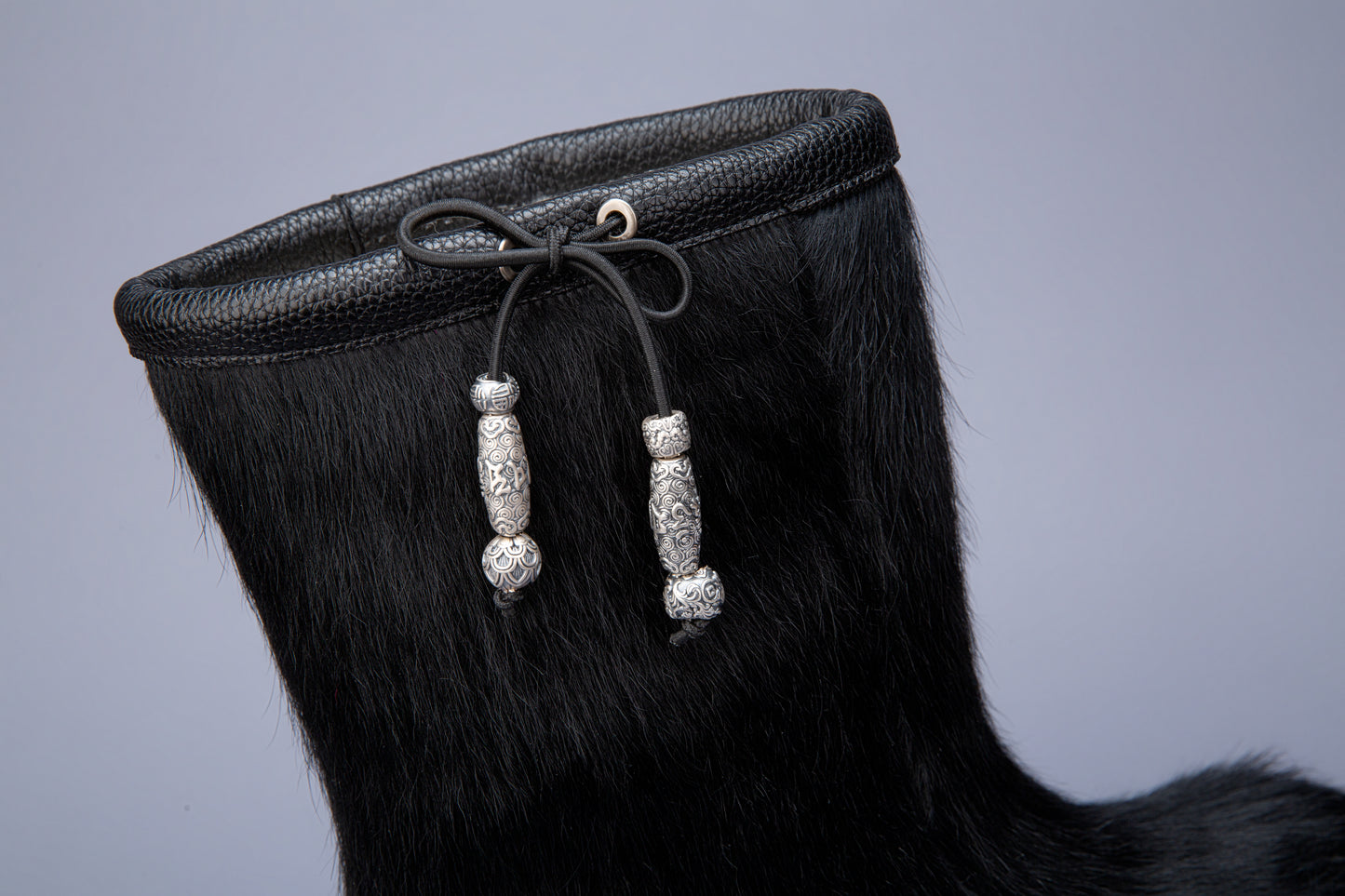MOGSki NOIR BEADED MINK FUR SNOW BOOT