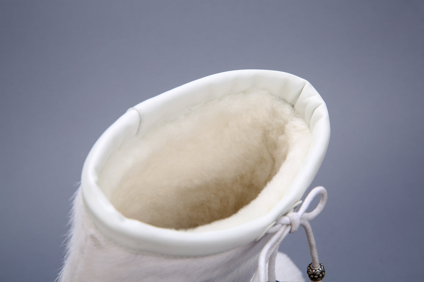 MOGSki IVORY BEADED MINK FUR SNOW BOOT