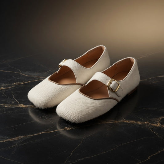 MOGSki IVORY CALF HAIR MARY JANE