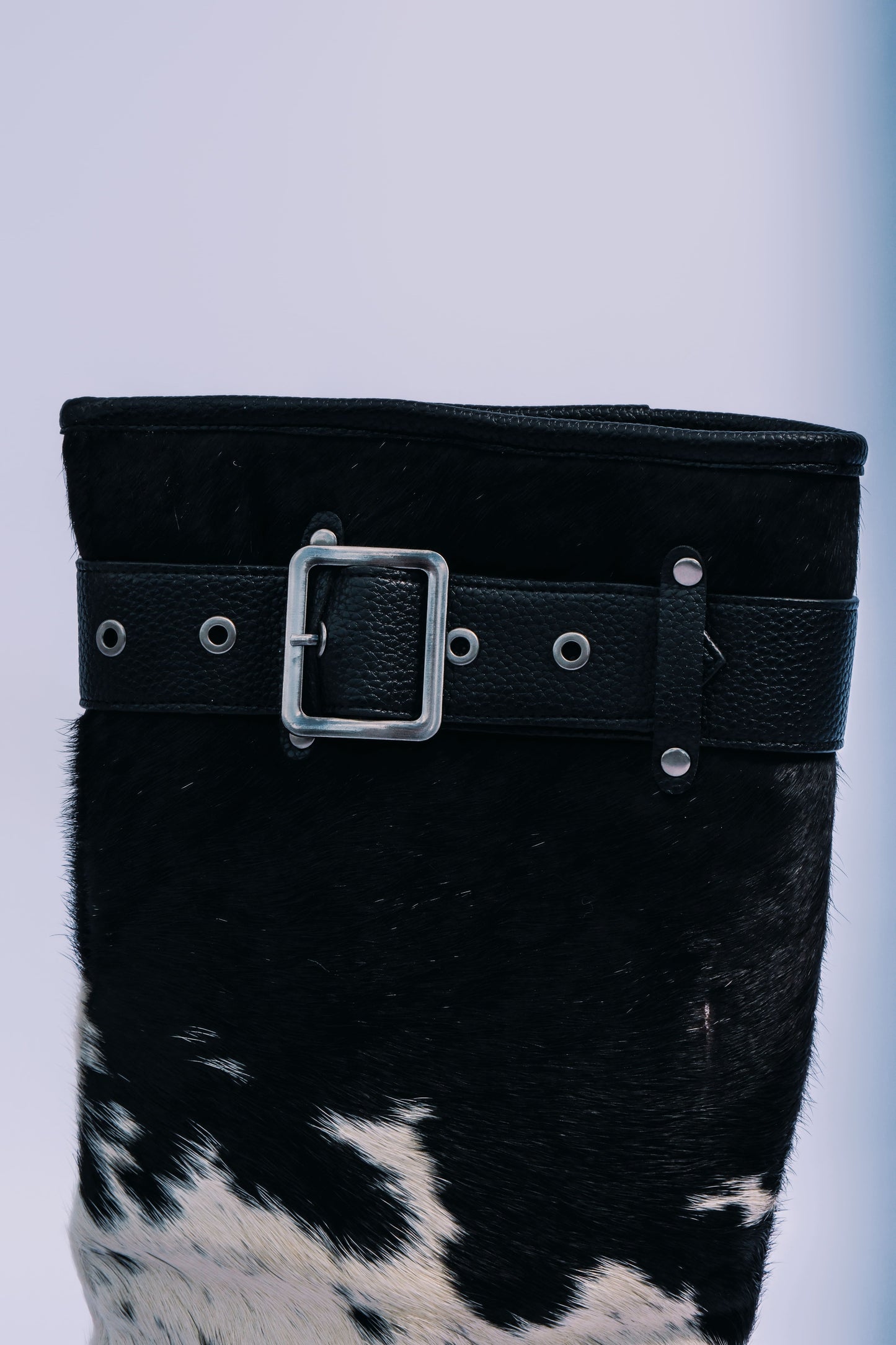 MOGSki natural cowhide tall boots product photography, luxury handcrafted Mongolian footwear genuine hide winter boots