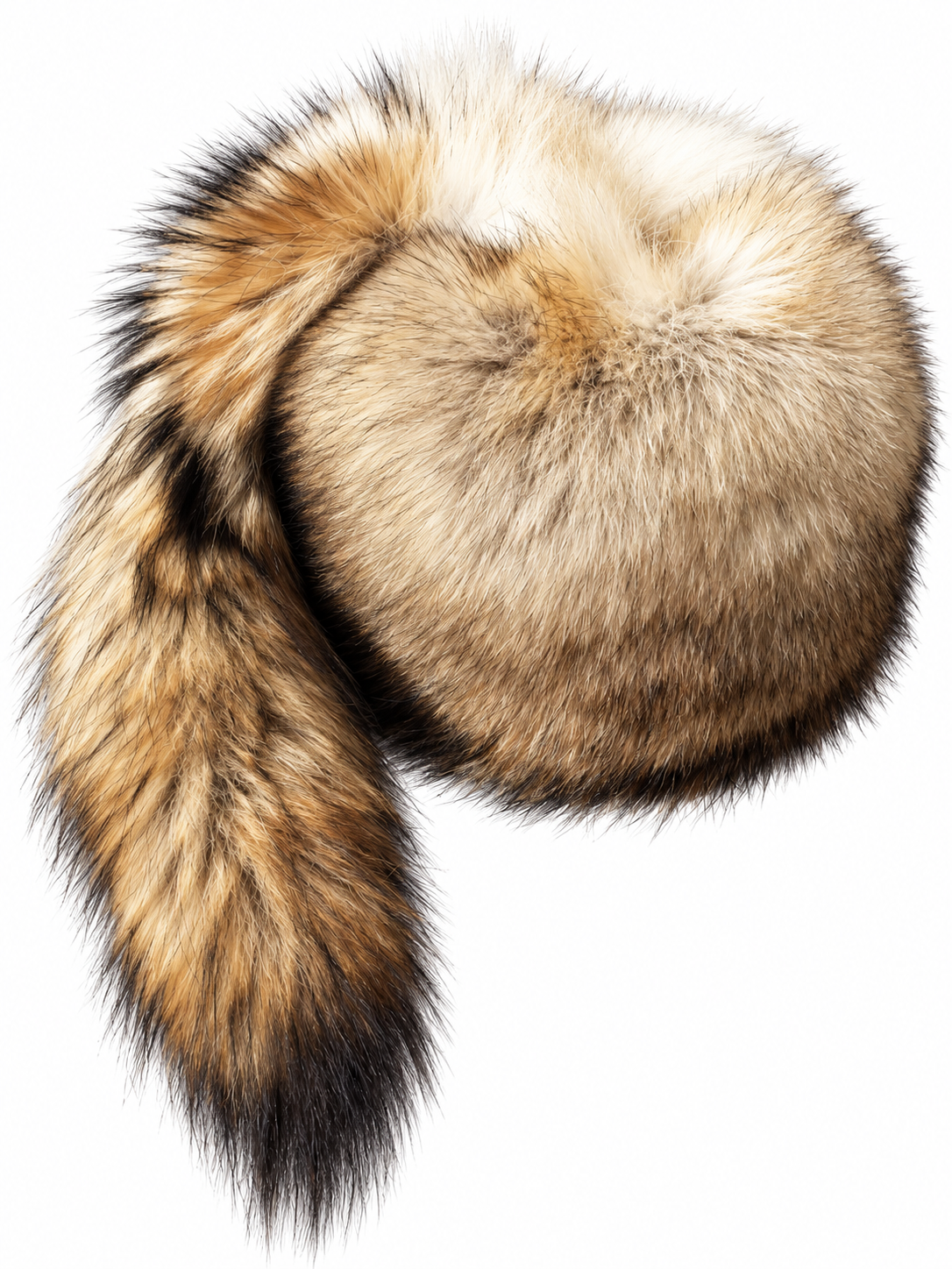 MOGSki Blonde Fox Tail Crown Hat, alternate side angle on white