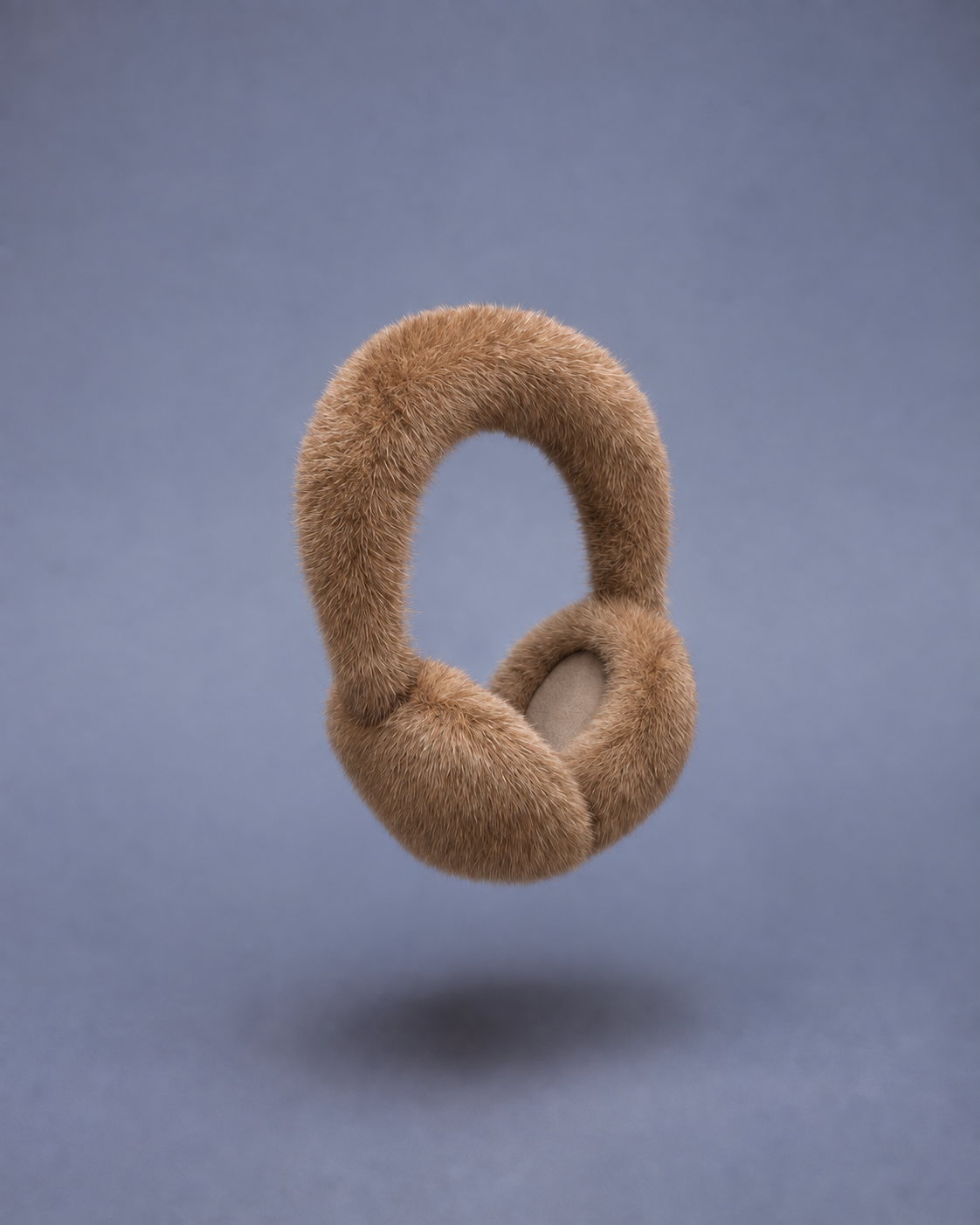 MOGSki Mink Fur Earmuffs in Brown, brown mink fur on an adjustable band
