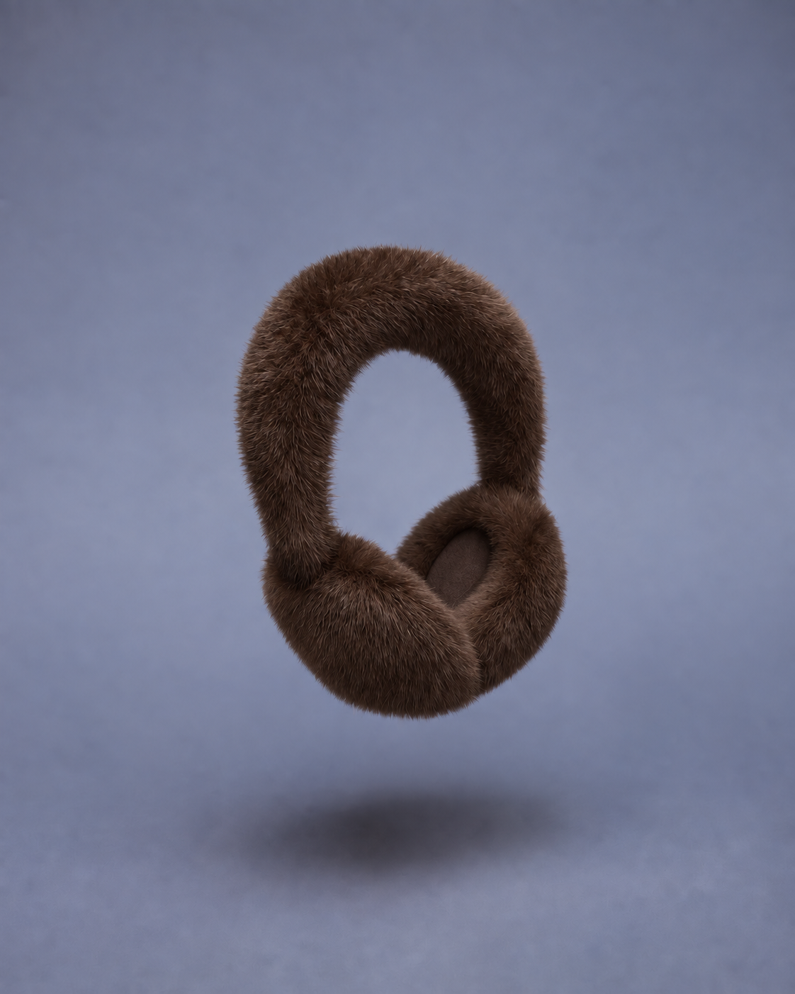 MOGSki Mink Fur Earmuffs in Chocolate, dark brown mink fur on an adjustable band