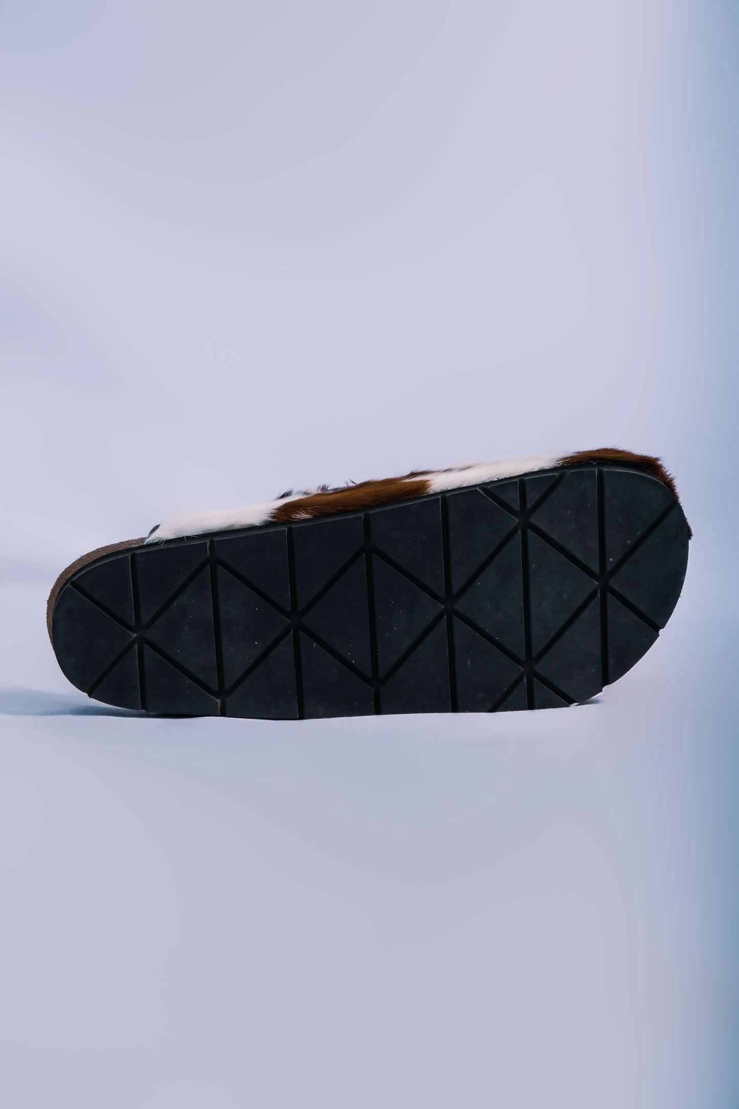 MOGSki natural fur sandals sole bottom view, luxury handcrafted genuine hide spring summer footwear from Inner Mongolia