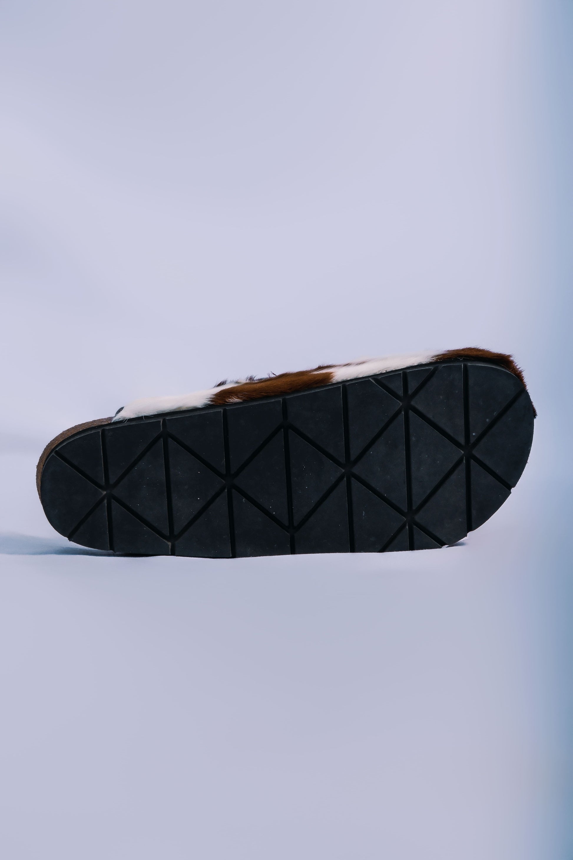 MOGSki natural fur sandals sole bottom view, luxury handcrafted genuine hide spring summer footwear from Inner Mongolia