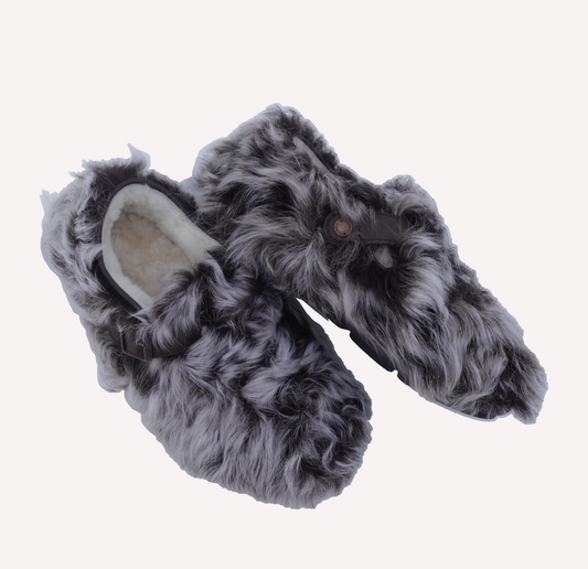 MOGSki Storm Grey Curly Shearling Closed Clog